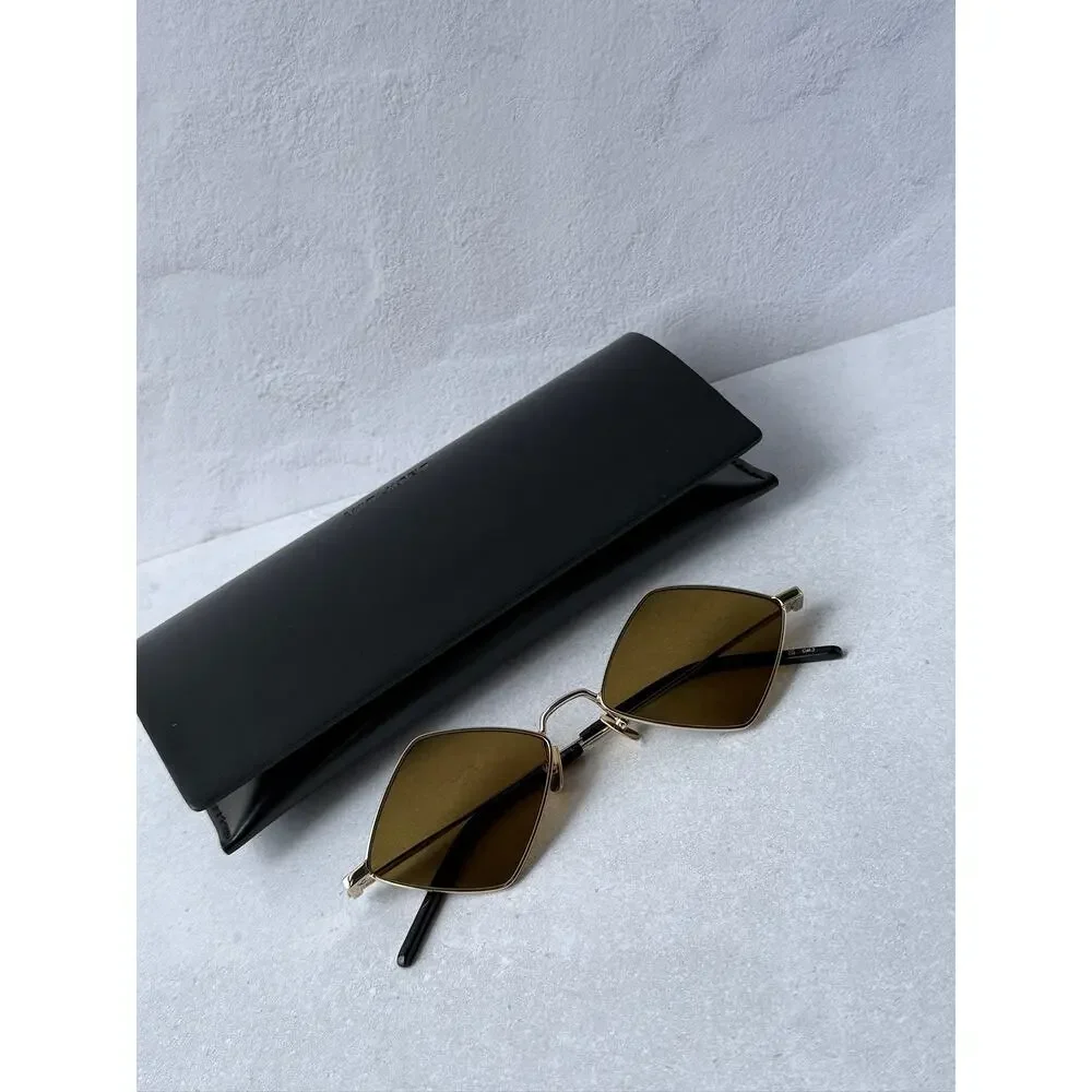 NEW Saint Laurent SL302 Lisa Sunglasses in Gold Brown